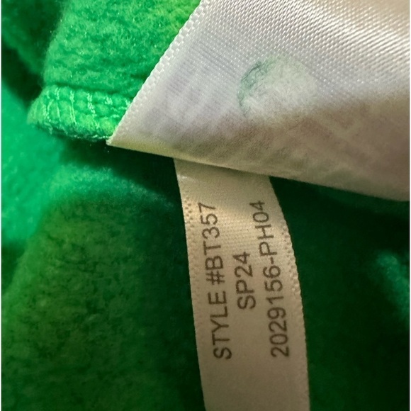 J Crew Wide Button Collar Pullover Sweatshirt Green Large - Picture 9 of 10